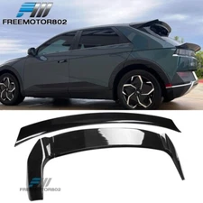 Fits 22-24 Hyundai Ioniq 5 IKON Rear Trunk + Roof Spoiler Guard Gloss Black ABS