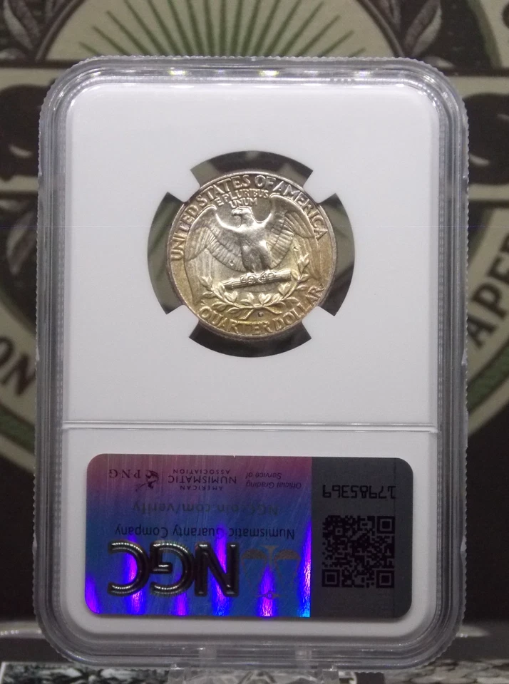 1932 "D" Washington SILVER Quarter 25c NGC AU58 #013 About Unc *KEY* ECC&C, Inc. - Image 4 of 4