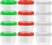8 oz Small Freezer Containers with Lids Stackable Plastic Food Storage 1 Cup