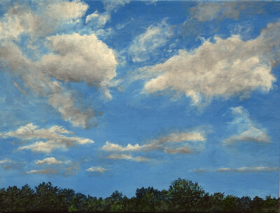 Contemporary landscape painting DAYDREAM sky cloud  ''16'' x 12''  signed