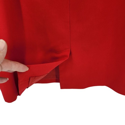 Calvin Klein Sleeveless Sheath Dress 6 Red Starburst Ruched Tea Length Holiday - 第 12/12 張圖片