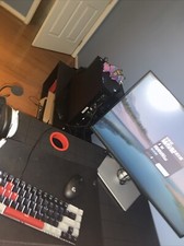 Gaming Pc Setup pc, Headphones, 2nd Monitor, Desk, Mousepad, Keyboard, Etc 