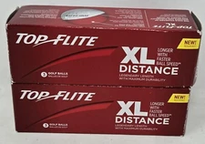 NEW ~ TOP-FLITE XL Distant Golf Balls - 6 Total Golf Ball Pack - Box Damaged