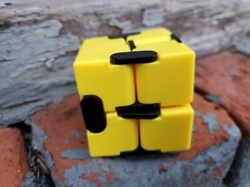 Infinity Cube Fidget Hand Toy Yellow Black Kids Adults Boy Girl ADHD Stress