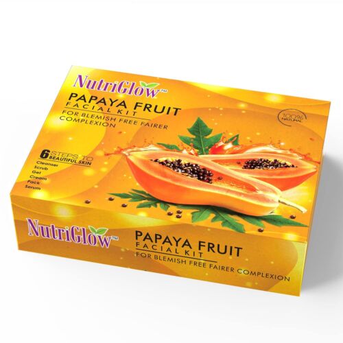 NutriGlow Papaya Fruit Facial Kit With Papaya & Lemon Extract Blemish Free Shipp - Picture 1 of 4