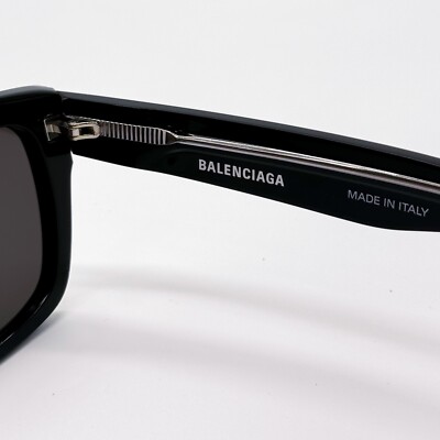 NEW BALENCIAGA BB0346S 001 SQUARE BLACK GREY UNISEX  display picture 1