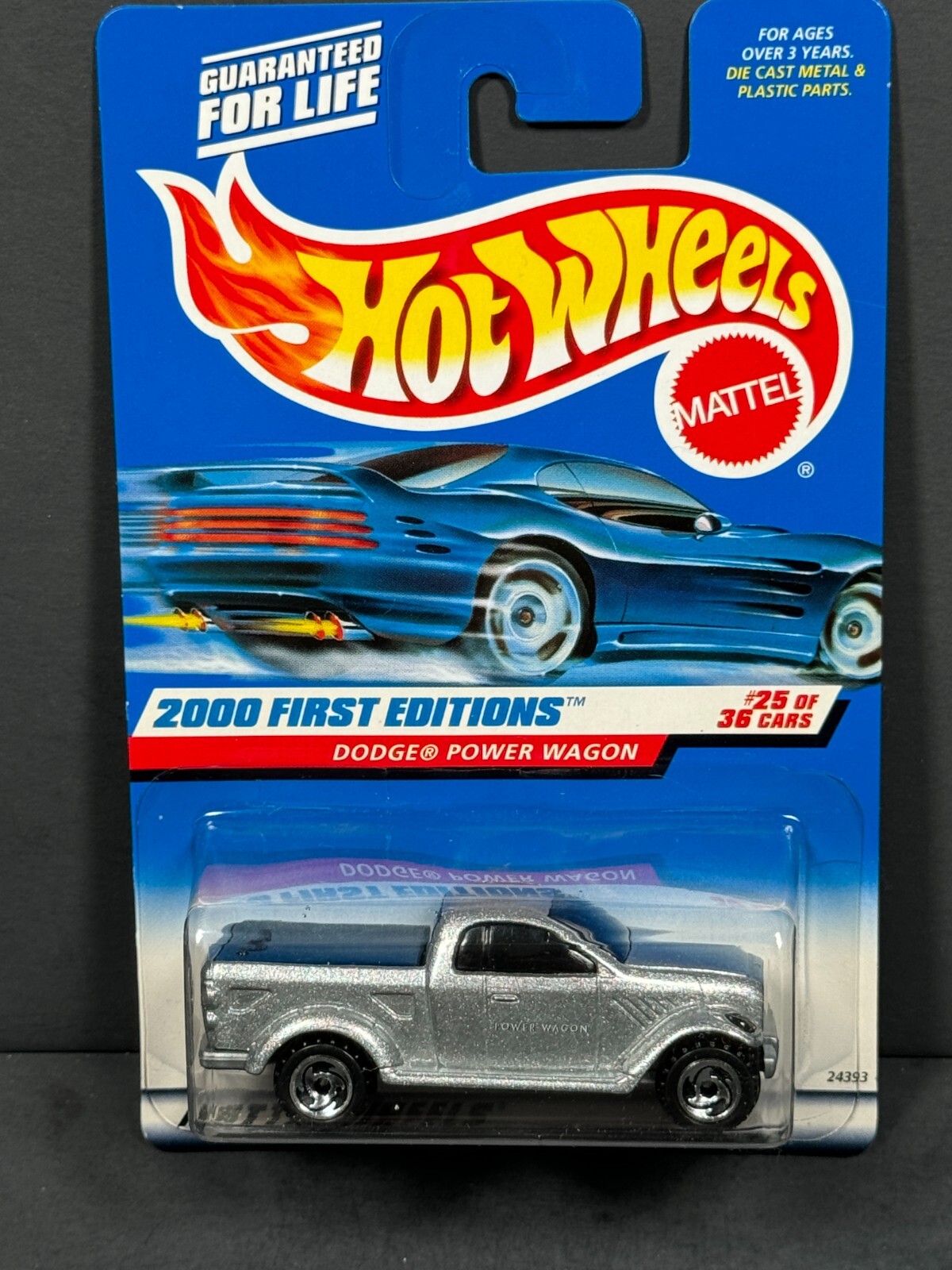 HOT WHEELS 2000 Dodge Power Wagon  #25/36, Silver, First Editions