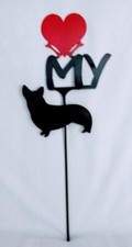 Pembroke Corgi Love heart Yard Sign Metal Silhouette Made in the USA
