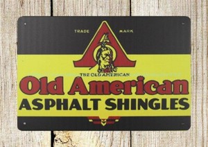 wall decor Roofing sign Old American Asphalt Shingles ...