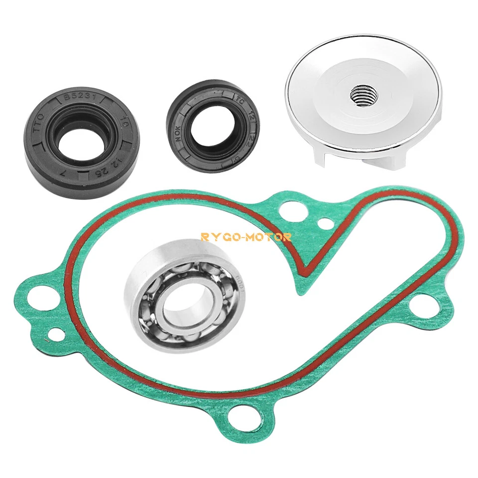 Kit de reconstrucción de impulsor de bomba de agua sello de cojinete con junta para Yamaha YZ125 1998-2004 Foto 4 de 4