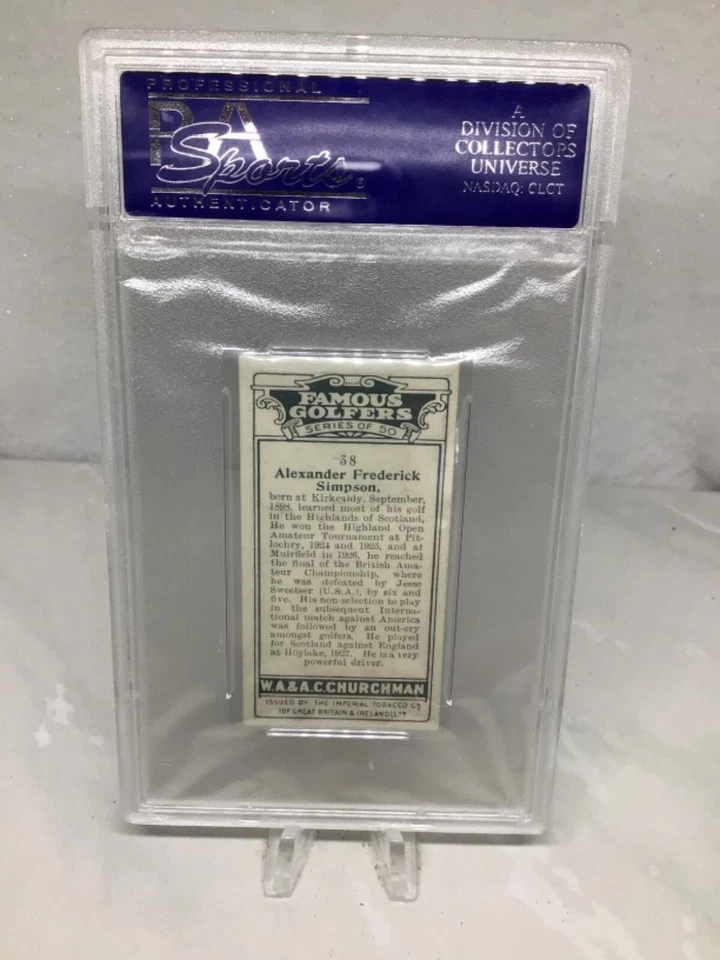 1927 Churchman Famous Golfers Small #38 Alexander Simpson PSA 5 - Image 2 of 2