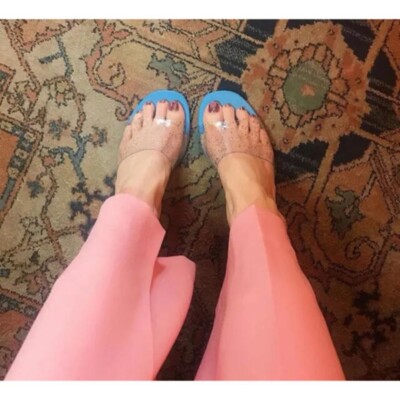 Maryam Nassir Zadeh Mule Sandals Size 38 Clear x Blue Women's