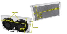 Rr 1 Row 25x13 Dual Pass Drag Racing Radiatorshroud10 Fans-16an Fittings