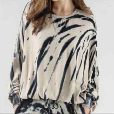 Young Fabulous & Broke Tie Dye Dolman Sweatshirt Oversized Slouchy Navy Size M