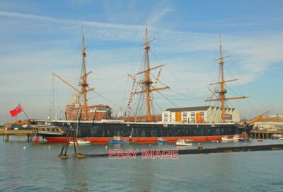 PHOTO  HMS WARRIOR HMS WARRIOR ANCHORED BEHIND PORTSMOUTH HARBOUR RAILWAY STATIO