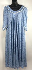Vintage Bete Collection Honolulu Blue Floral Maxi Dress Muumuu Kaftan Size M