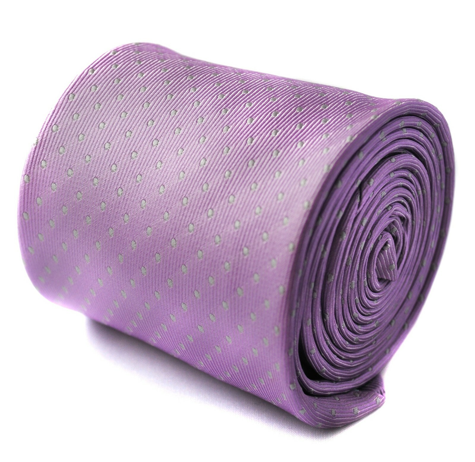 Corbata Para Hombre Lilas Púrpura De Frederick Thomas Con Puntos Grises