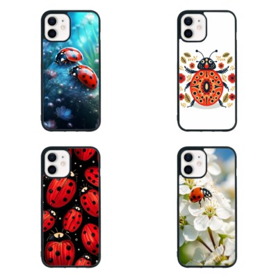 Aluminum Cover For Samsung Galaxy Apple iPhone cute ladybug Cartoon