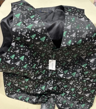 Enlision Men's Christmas Vest Tie Pocket Square 3pc Formal Dress - Size XL - NEW