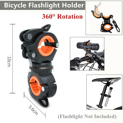 Mount Bicycle Flashlight Holder Bike Clamp Light Clip Fix Bracket 360 Rotation Q