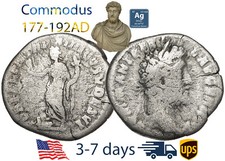 Ancient Roman Empire Coin Silver Denarius COMMODUS 177 - 192 AD Authentic #20307