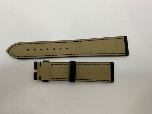 ORIGINAL Omega 19mm x 16mm Black Leather Band Strap NEW 97511073 - Picture 3 of 7