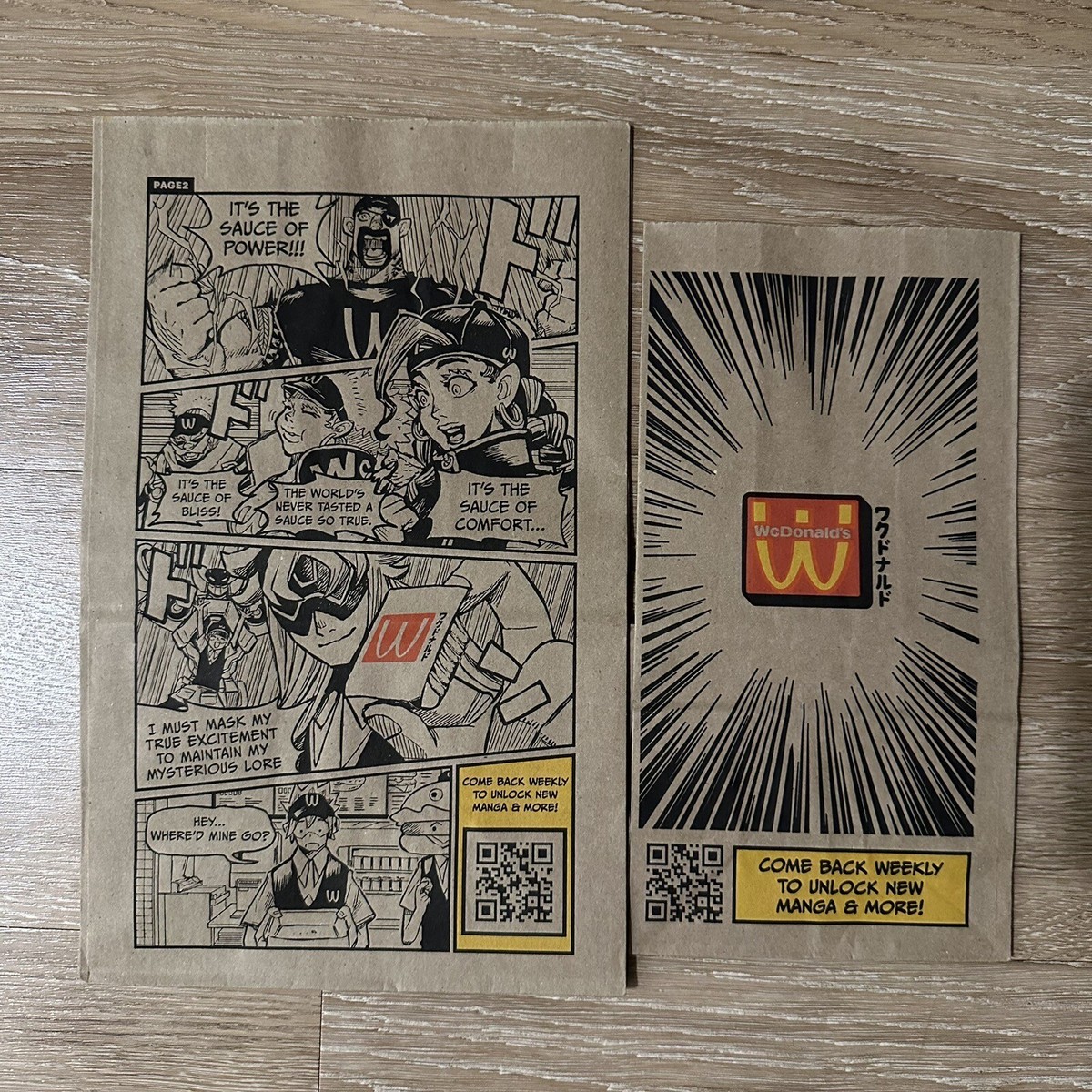 2024 New Authentic McDonald's WcDonald's Anime Paper Bag Manga +