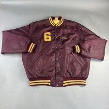 Vintage Birdie Bomber Jacket Large Burgundy Men Snap On Richard Leslie Arte 64