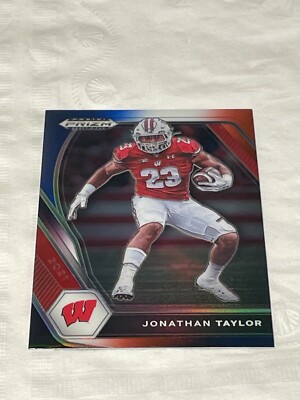 Jonathan Taylor 2021 Panini Prizm Draft Picks Red White Blue #76 Wisconsin NCAA