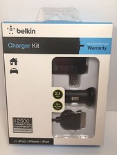 Belkin Charger Kit iPod iPhone iPad 2.1 AMP 3 Ft 0.9m Home And Car NEW