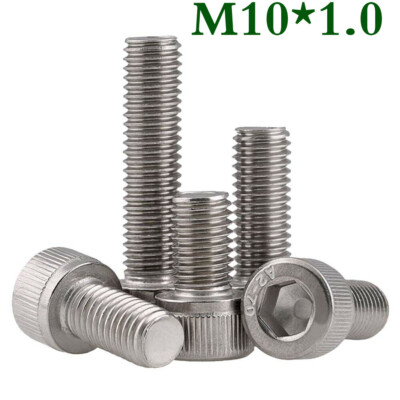 M10 - 1.0 Fine Thread A2 Stainless Steel Hex Socket Head Cap Screws Allen Bolts