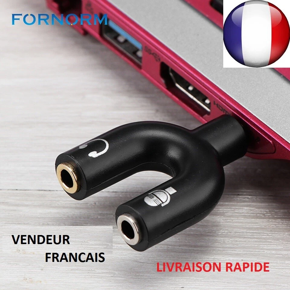 ADAPTATEUR AUDIO PS4 XBOX ÉCOUTEUR CASQUE MICRO PRISE Y U FICHE 3.5MM JACK MÂLE - Photo 1/4