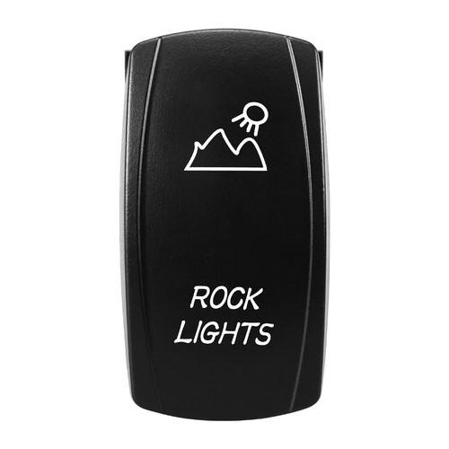 ATV UTV Blue Rock Light Rocker Switch ON-OFF 5-Pins 20A/12V 10A/24V Waterproof - Picture 10 of 12