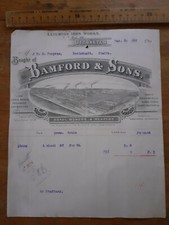 1909 Bamford & Sons illustrated letterhead Royal Mowers Reapers Uttoxeter Staffs
