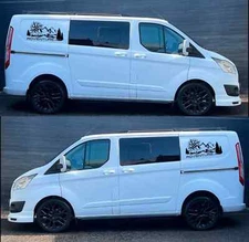 Fits Ford Transit Custom Graphics Side Decals Mountains Camper Any Year