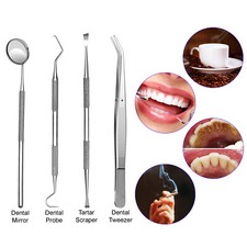 4 Pcs Dental Tools, Professional Teeth Cleaning Oral Care Kit, Teeth Cleaner