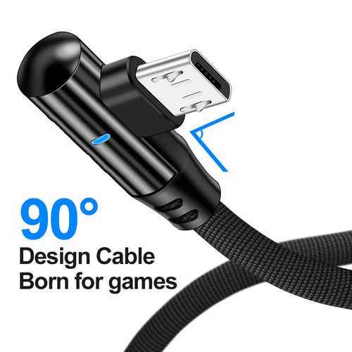 90 Degree Micro USB Fast Charging Cable Data For Samsung Xiaomi Android Phone - Picture 6 of 13