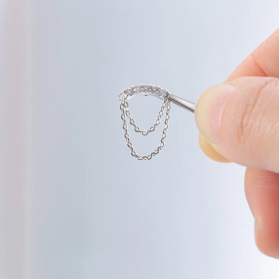 14G G23 Titanium Base Clear CZ Dermal Anchor Top Piercing Body Jewelry - Image 2 of 4