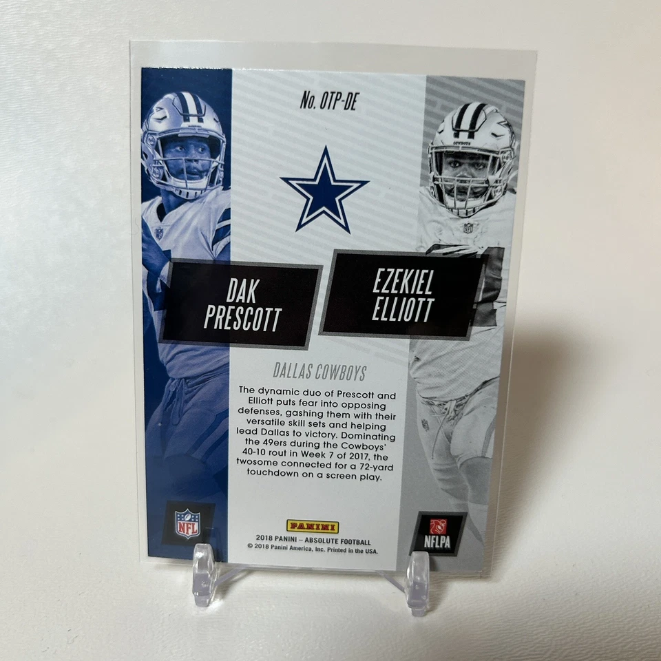 2018 Panini Absolute #OTP-DE Dak Prescott / Ezekiel Elliott 1-2 Punch - Image 2 of 2