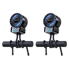 Multifunctional Portable Stroller Fan 6600rpm 4 Speed USB Rechargeable Outdoor
