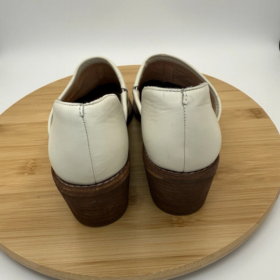 Botín Madewell The Brady Corte Bajo Marfil Mujer Cuero Sin Cordones Tacón Bloque EE. UU. Talla 6 Foto 3 de 4