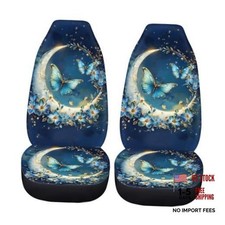 Butterfly Car Seat Covers Full Set 2 Piece for Women Auto Seat Moon Butterfly