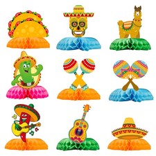 9 PCS Fiesta Mexican Honeycomb Centerpiece Table Decorations Cinco De Mayo