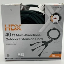BRAND NEW!! HDX 40’ 16/3 Multi-Directional Outdoor Extension Cord EXG-16340M