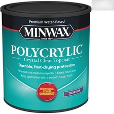 1 Quart Clear Satin Polycrylic Wood Finish - Water-Based, Fast Drying Protection