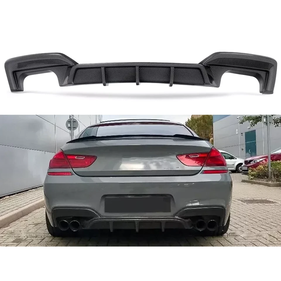 Used Carbon Look Rear Bumper Diffuser Lip For BMW F06 F12 F13 M6 640i 650i 12-18 Foto 2 de 4