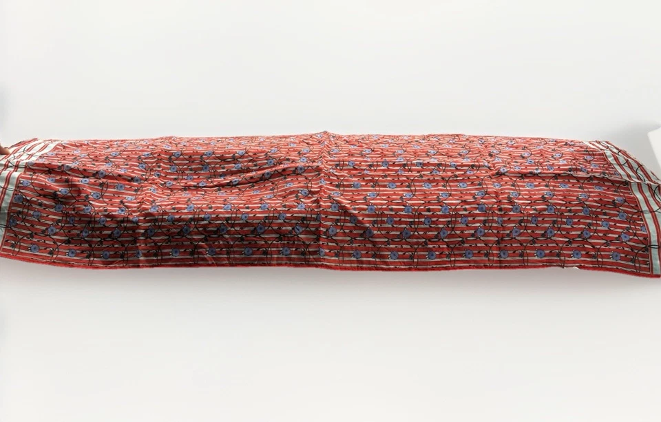 De Colección Robinson Golluber Bufanda Roja Geométrica Floral Púrpura Flor Rectángulo 44x12 Foto 4 de 4