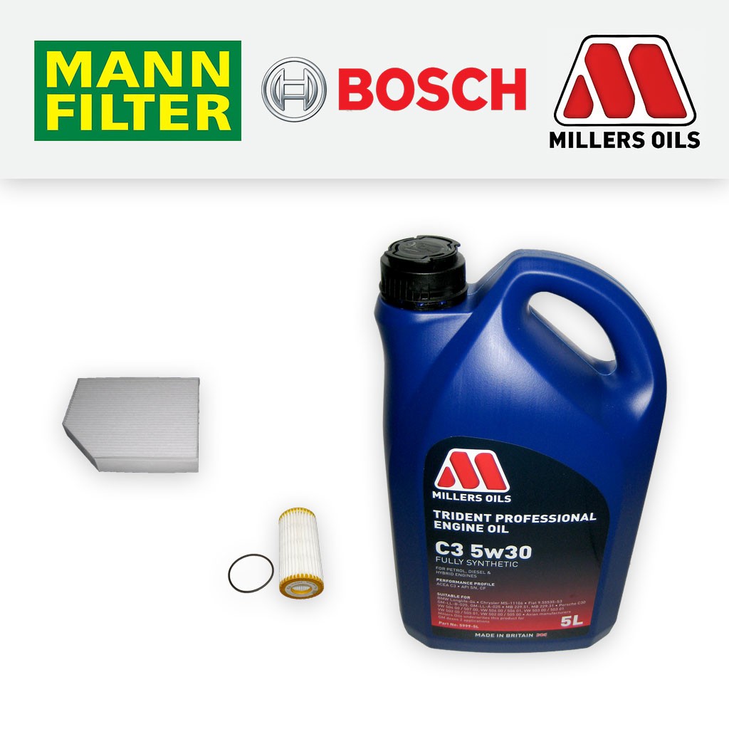 SERVICE KIT for AUDI A4 (8K/B8) 1.8 TFSI CJEB OIL CABIN FILTERS +OIL (2011-2015)