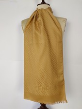 FENDI genuine vintage silk Gold Cashmere wrap shawl winter scarf scarves