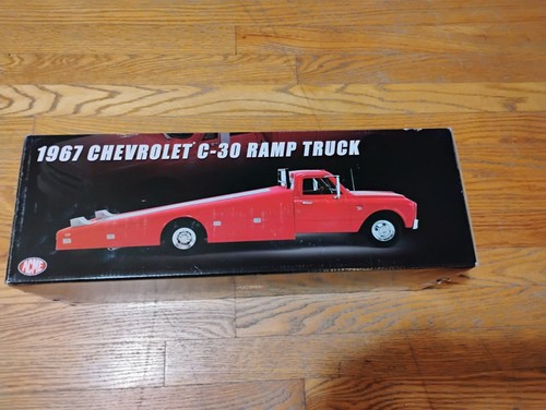 RED PLAIN 1967 CHEVROLET DIECAST RAMP TRUCK CAR HAULER 1/18 ACME ...